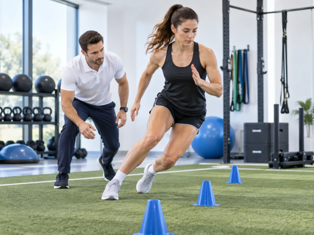 Séance de réathlétisation avec changement d’appuis sur terrain indoor